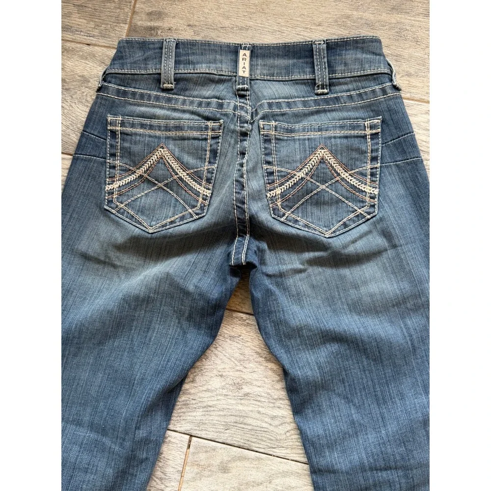Ariat REAL Denim Straight Leg Jeans 26 26R Rainstorm Icon Mid Rise Western Jean
